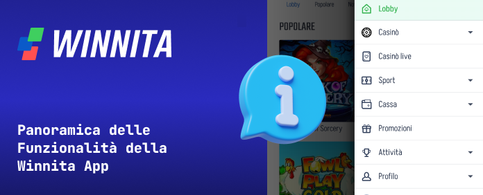 Caratteristiche principali dell'app mobile Winnita Italia